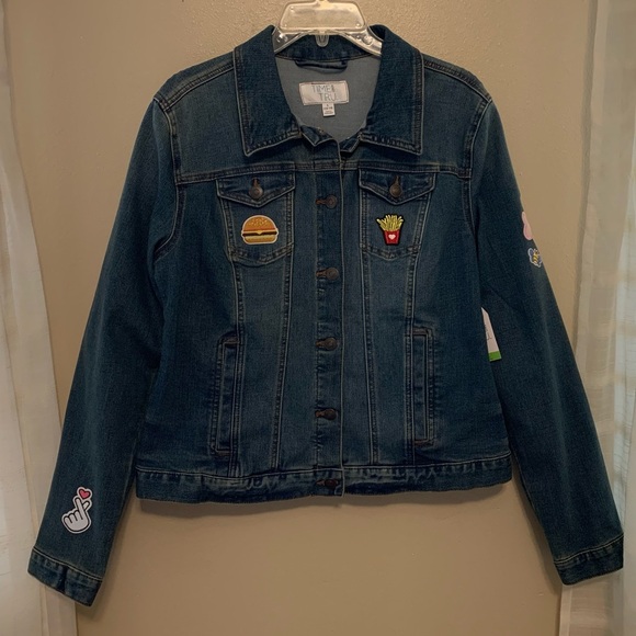 NWT UNIQUE Custom Designed Women's Denim Jeans Jacket Size Large - Picture 1 of 11